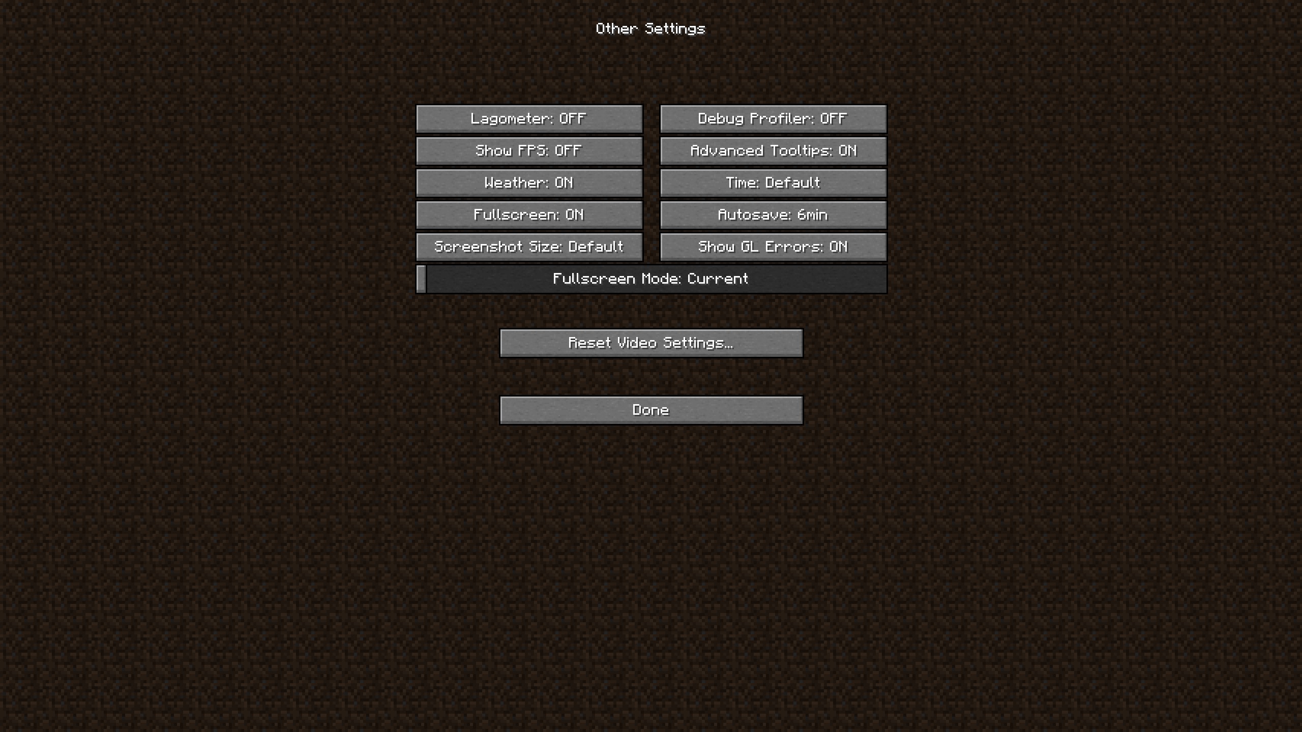 Other Video Settings